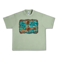 Oil Green western turquoise stone aztec tiger pattern background Urban Heavy Tee - Artiststas