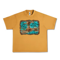 Peanut Butter western turquoise stone aztec tiger pattern background Urban Heavy Tee - Artiststas