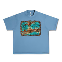 Pebble Blue western turquoise stone aztec tiger pattern background Urban Heavy Tee - Artiststas