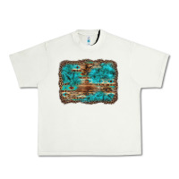 Pistachio western turquoise stone aztec tiger pattern background Urban Heavy Tee - Artiststas
