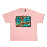 Salmon western turquoise stone aztec tiger pattern background Urban Heavy Tee - Artiststas