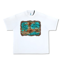White western turquoise stone aztec tiger pattern background Urban Heavy Tee - Artiststas
