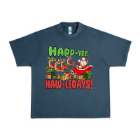Midnight Navy happ yee haw lidays Urban Heavy Tee - MaliasSmallBusiness