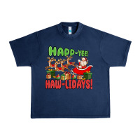 Navy happ yee haw lidays Urban Heavy Tee - MaliasSmallBusiness