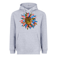 Heather Grey sunflower front Heavyweight Hoodie - AdoDesignShop