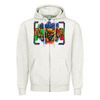 Oatmeal Heather autism mom Zipper Hoodie - Zillion Design Studio