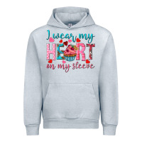 Heather Grey i wear my heart on my sleeve Urban Hoodie - NancyCooperArtShop