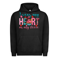 Pigment Black i wear my heart on my sleeve Urban Hoodie - NancyCooperArtShop