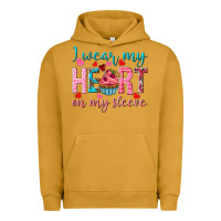 Pigment Peanut Butter i wear my heart on my sleeve Urban Hoodie - NancyCooperArtShop