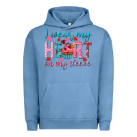 Pigment Pebble Blue i wear my heart on my sleeve Urban Hoodie - NancyCooperArtShop