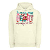 Pigment Pistachio i wear my heart on my sleeve Urban Hoodie - NancyCooperArtShop