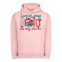 Pigment Salmon i wear my heart on my sleeve Urban Hoodie - NancyCooperArtShop