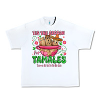 White tis the season for tamales tama la la la Urban Heavy Tee - MaliasSmallBusiness