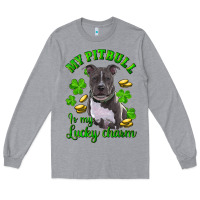 Heather Grey st patricks day my pitbuli my lucky charm Long Sleeve Tee - RanaPortraitStore