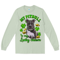 Matcha st patricks day my pitbuli my lucky charm Long Sleeve Tee - RanaPortraitStore