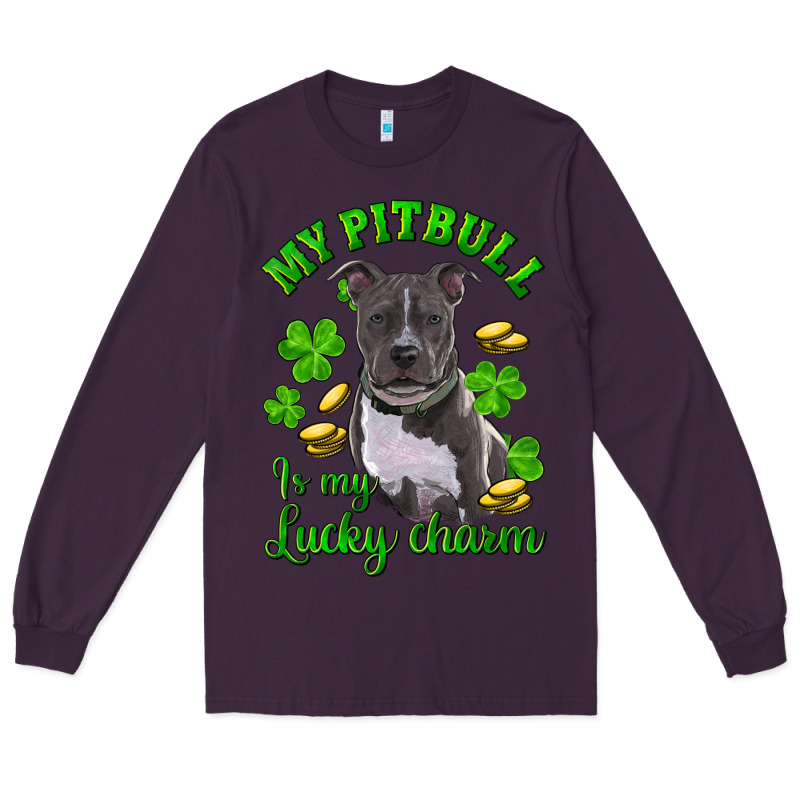 St Patricks Day My Pitbuli My Lucky Charm Long Sleeve Tee by RanaPortraitStore | Teevron
