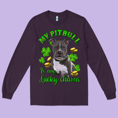 St Patricks Day My Pitbuli My Lucky Charm Long Sleeve Tee Designed By Ranaportraitstore