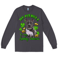 Smoke st patricks day my pitbuli my lucky charm Long Sleeve Tee - RanaPortraitStore