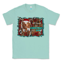 Seafoam all i want for christmas is a cow longhorn Classic Tee - RanaPortraitStore