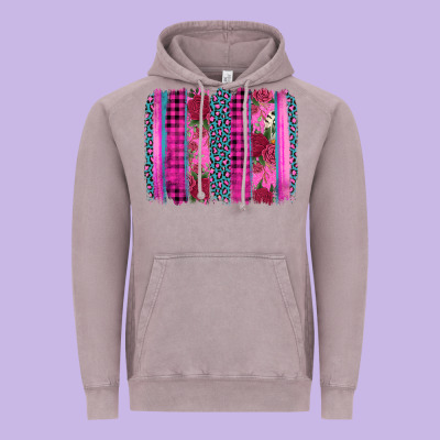 Valentine's Day Floral Leopard Brushstroke Vintage Hoodie Designed By Adodesignshop