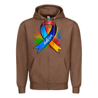 Chestnut autism ribbon Zipper Hoodie - Zillion Design Studio