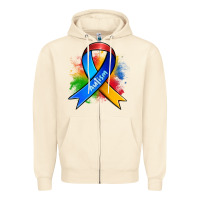 Sandshell autism ribbon Zipper Hoodie - Zillion Design Studio