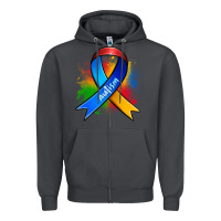 Smoke autism ribbon Zipper Hoodie - Zillion Design Studio