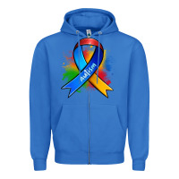 True Royal autism ribbon Zipper Hoodie - Zillion Design Studio