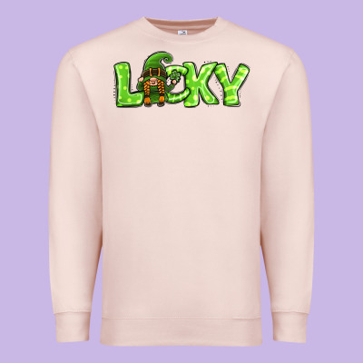 St Patricks Day Lucky Gnome Premium Sweatshirt Designed By Jasminsmagicworld