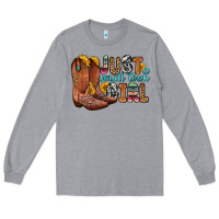 Heather Grey just a small town girl Long Sleeve Tee - Zillion Design Studio