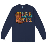 Navy just a small town girl Long Sleeve Tee - Zillion Design Studio