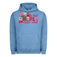 Pigment Pebble Blue be kind gnome matter what Urban Hoodie - NancyCooperArtShop