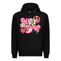 Black retro valentines day Premium Hoodie - MaliasSmallBusiness