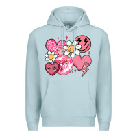 Blue Mist retro valentines day Premium Hoodie - MaliasSmallBusiness
