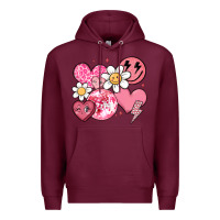 Burgundy retro valentines day Premium Hoodie - MaliasSmallBusiness