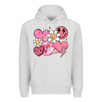 Dove Grey retro valentines day Premium Hoodie - MaliasSmallBusiness