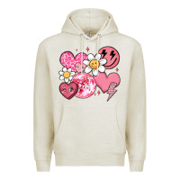 Oatmeal Heather retro valentines day Premium Hoodie - MaliasSmallBusiness