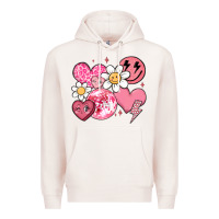 Pale Pink retro valentines day Premium Hoodie - MaliasSmallBusiness