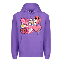 Purple retro valentines day Premium Hoodie - MaliasSmallBusiness