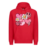 Red retro valentines day Premium Hoodie - MaliasSmallBusiness