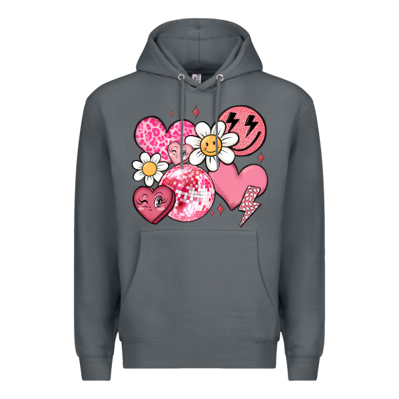 Retro Valentines Day Premium Hoodie by MaliasSmallBusiness | Teevron