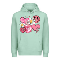 Seafoam retro valentines day Premium Hoodie - MaliasSmallBusiness