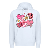 White retro valentines day Premium Hoodie - MaliasSmallBusiness