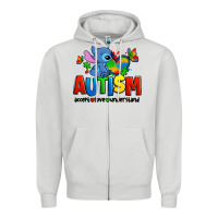Dove Grey autism stitch accept love understand Zipper Hoodie - Zillion Design Studio