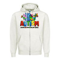 Oatmeal Heather autism stitch accept love understand Zipper Hoodie - Zillion Design Studio