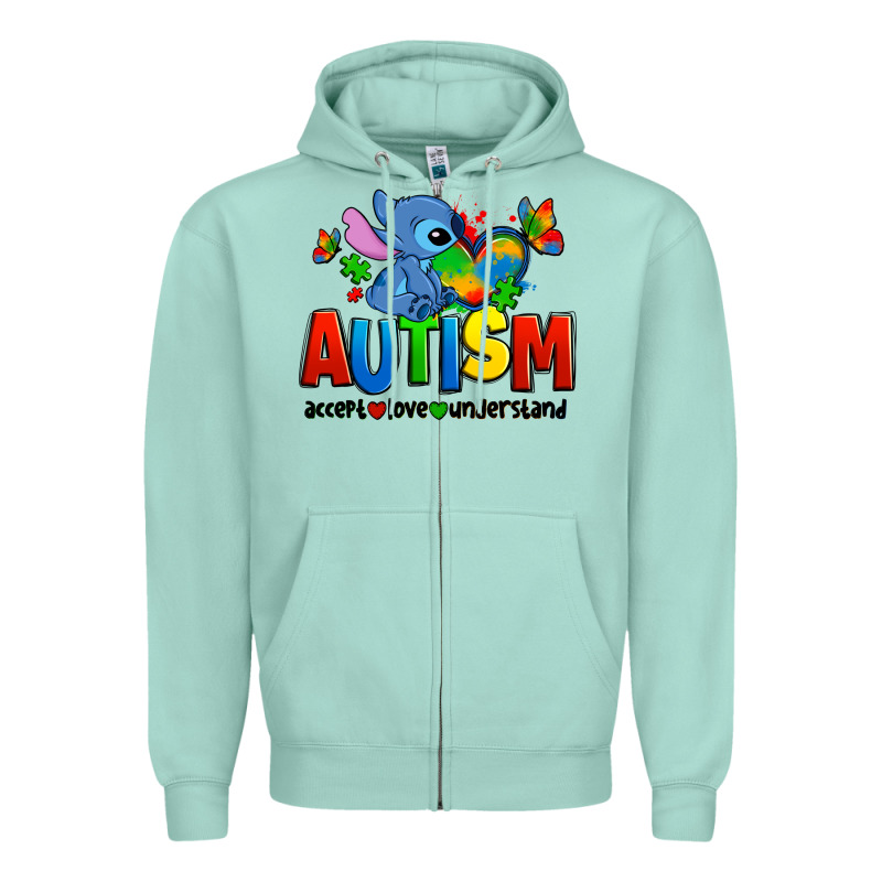Autism Stitch Accept Love Understand Zipper Hoodie by Zillion Design Studio | Teevron