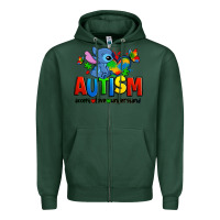 Sports Green autism stitch accept love understand Zipper Hoodie - Zillion Design Studio