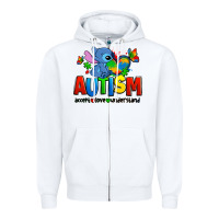 White autism stitch accept love understand Zipper Hoodie - Zillion Design Studio