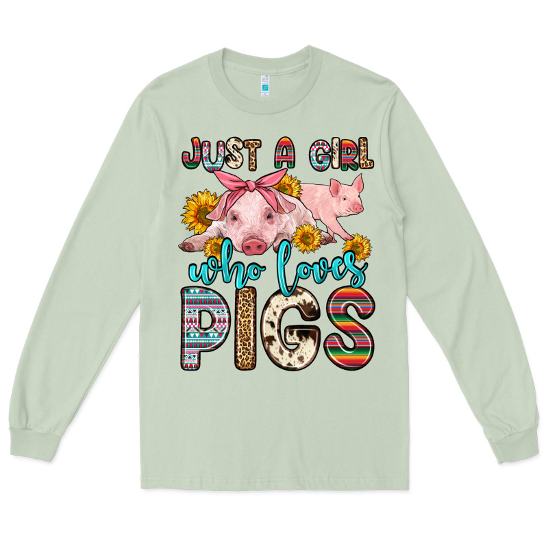 Just A Girl Who Loves Pigs Long Sleeve Tee by Zillion Design Studio | Teevron