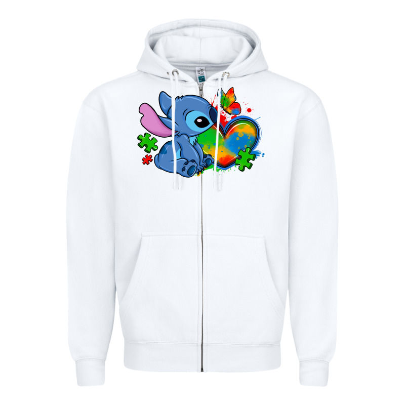 Autism Stitch Heart Zipper Hoodie by Zillion Design Studio | Teevron
